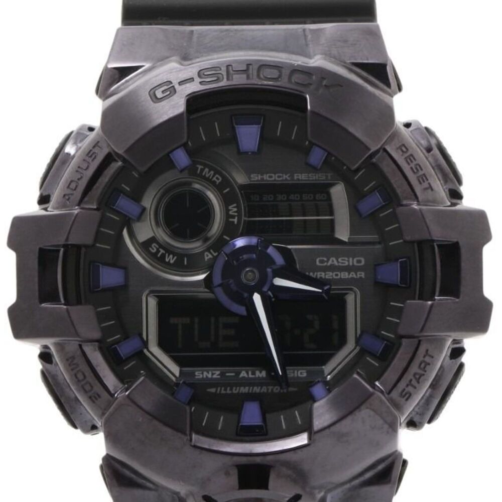 CASIO G-SHOCK ANALOG-DIGITAL 700 SERIES GM-700P-6AJF Watch, Black/Purple, Res...